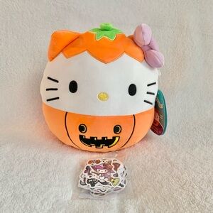 NWT Halloween Hello Kitty Squishmallow with Halloween Sanrio Character Stickers